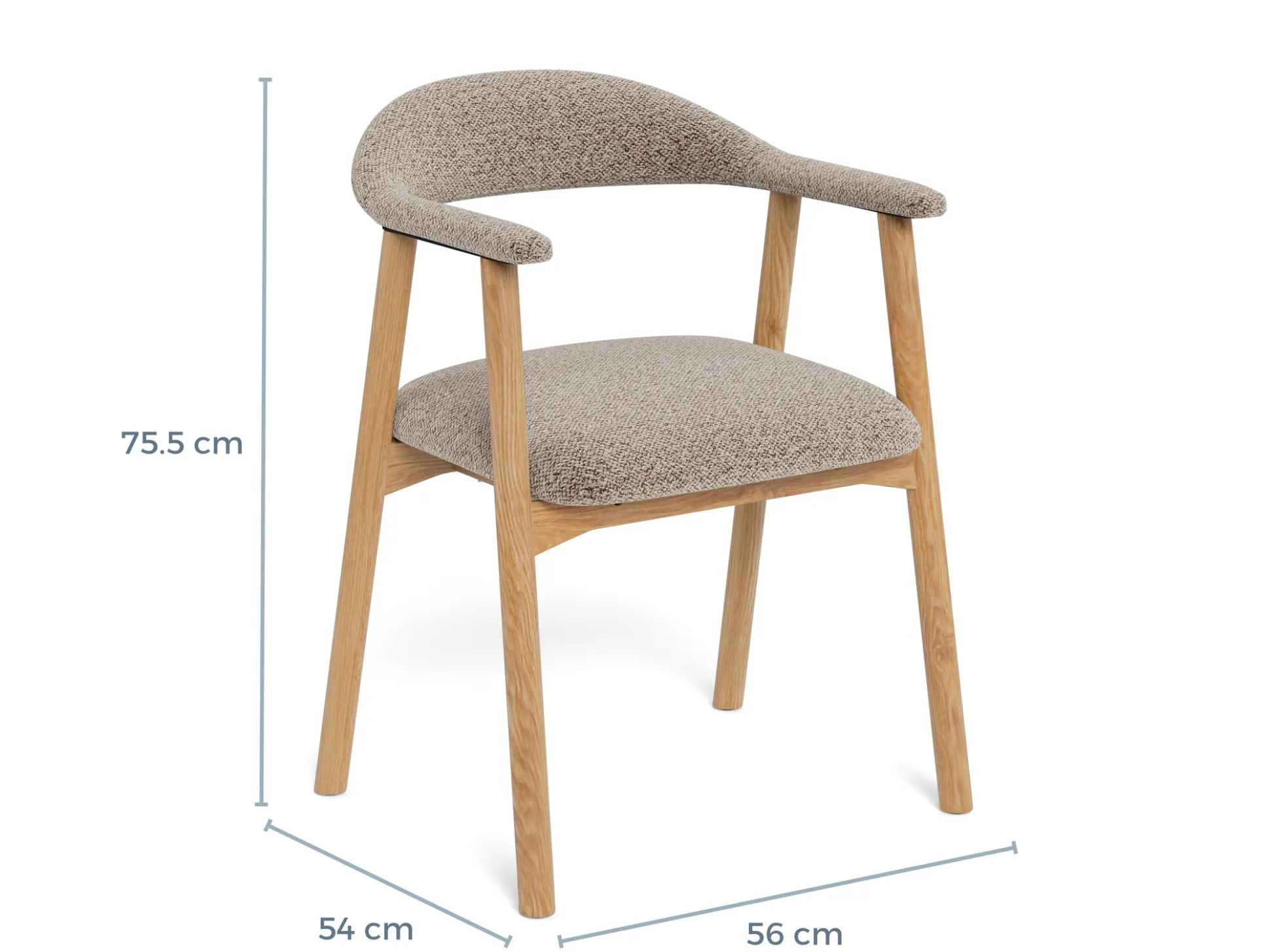 Addi (ruokatuoli käsinojilla monza 60 beige/ruskea)