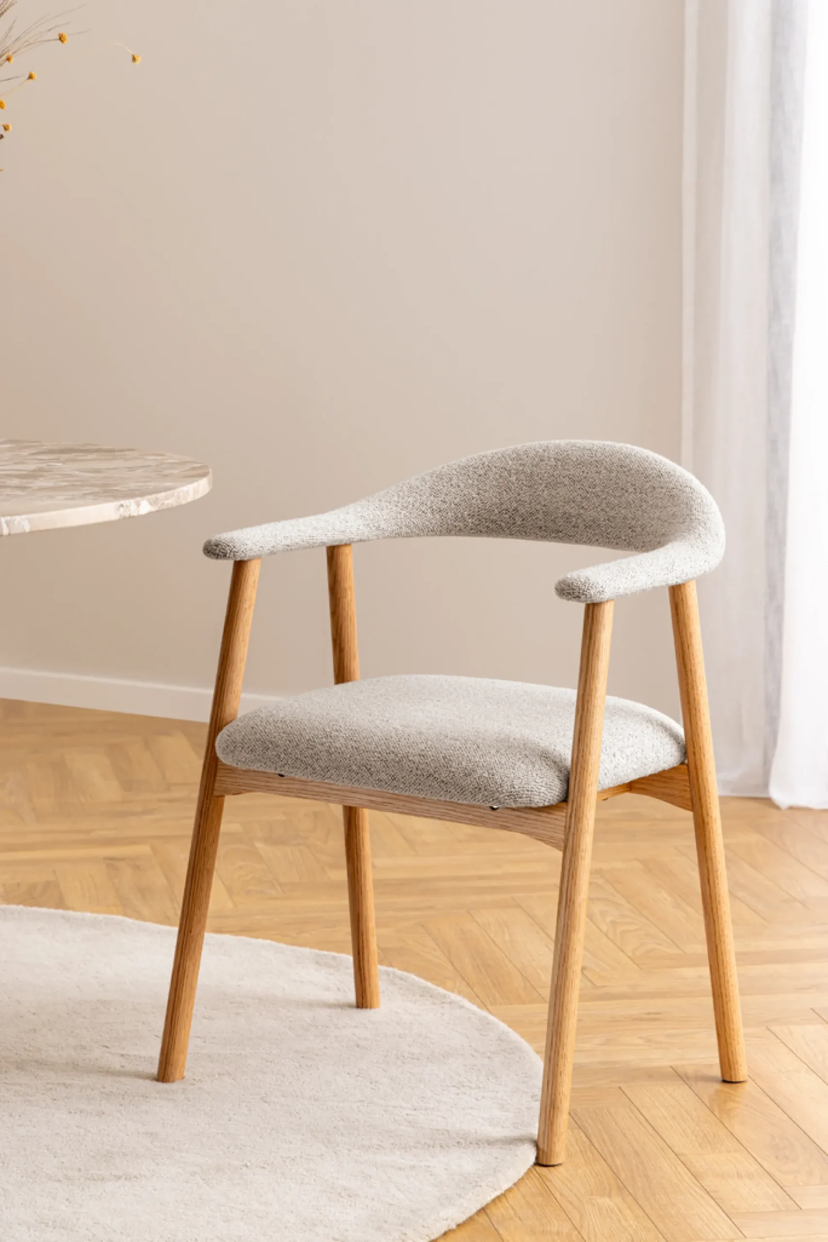 Addi (ruokatuoli käsinojilla monza 60 beige/ruskea)