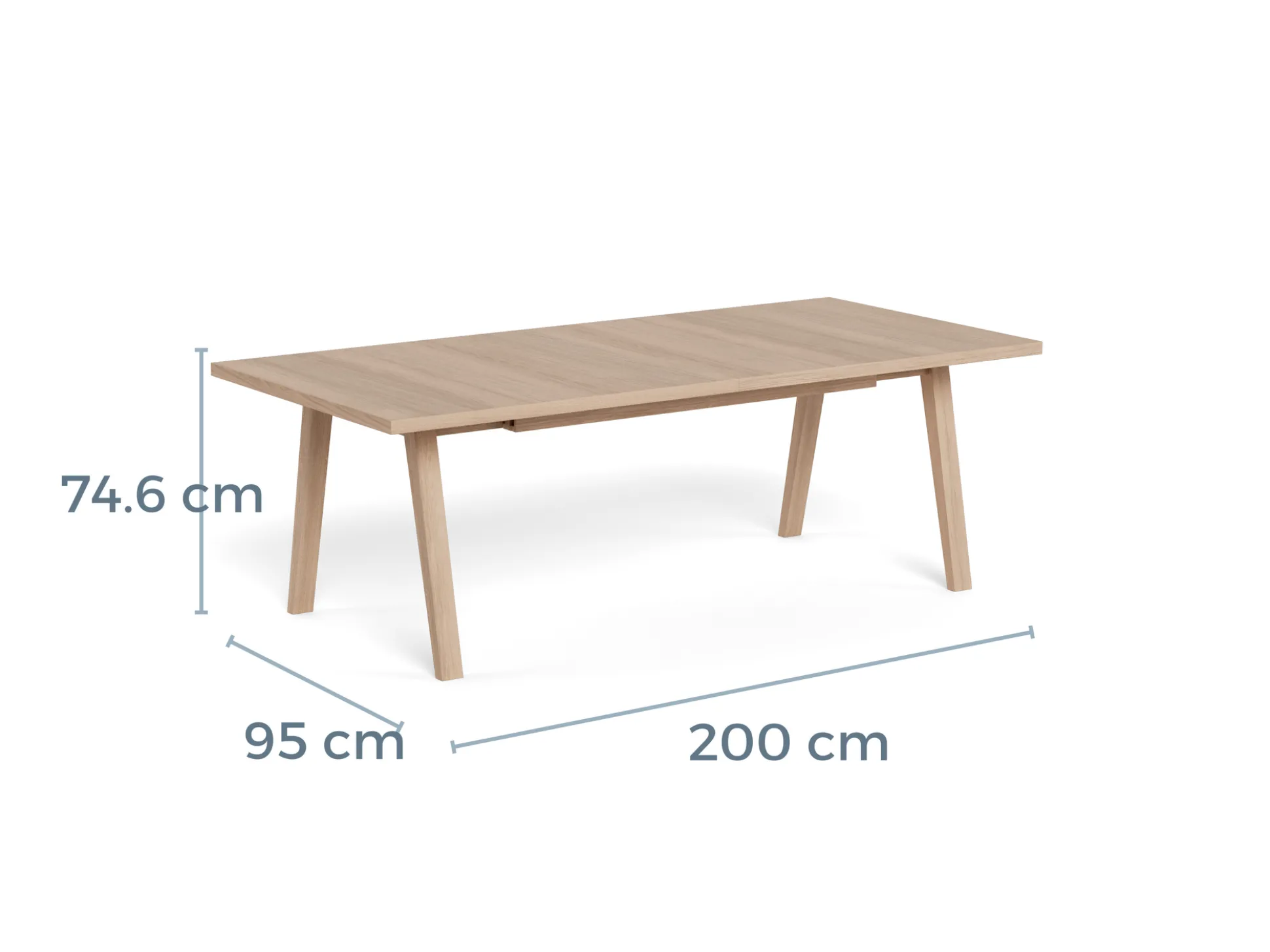 A-Line (ruokapöytä 210x100x74 cm valkoöljytty tammi)