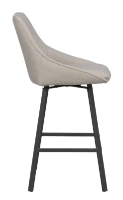 Alison (baarituoli beige kangas/musta metalli pyörivä)