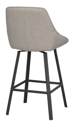 Alison (baarituoli beige kangas/musta metalli pyörivä)