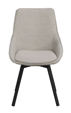 Alison (ruokatuoli beige kangas/mustat metallijalat pyörivä)