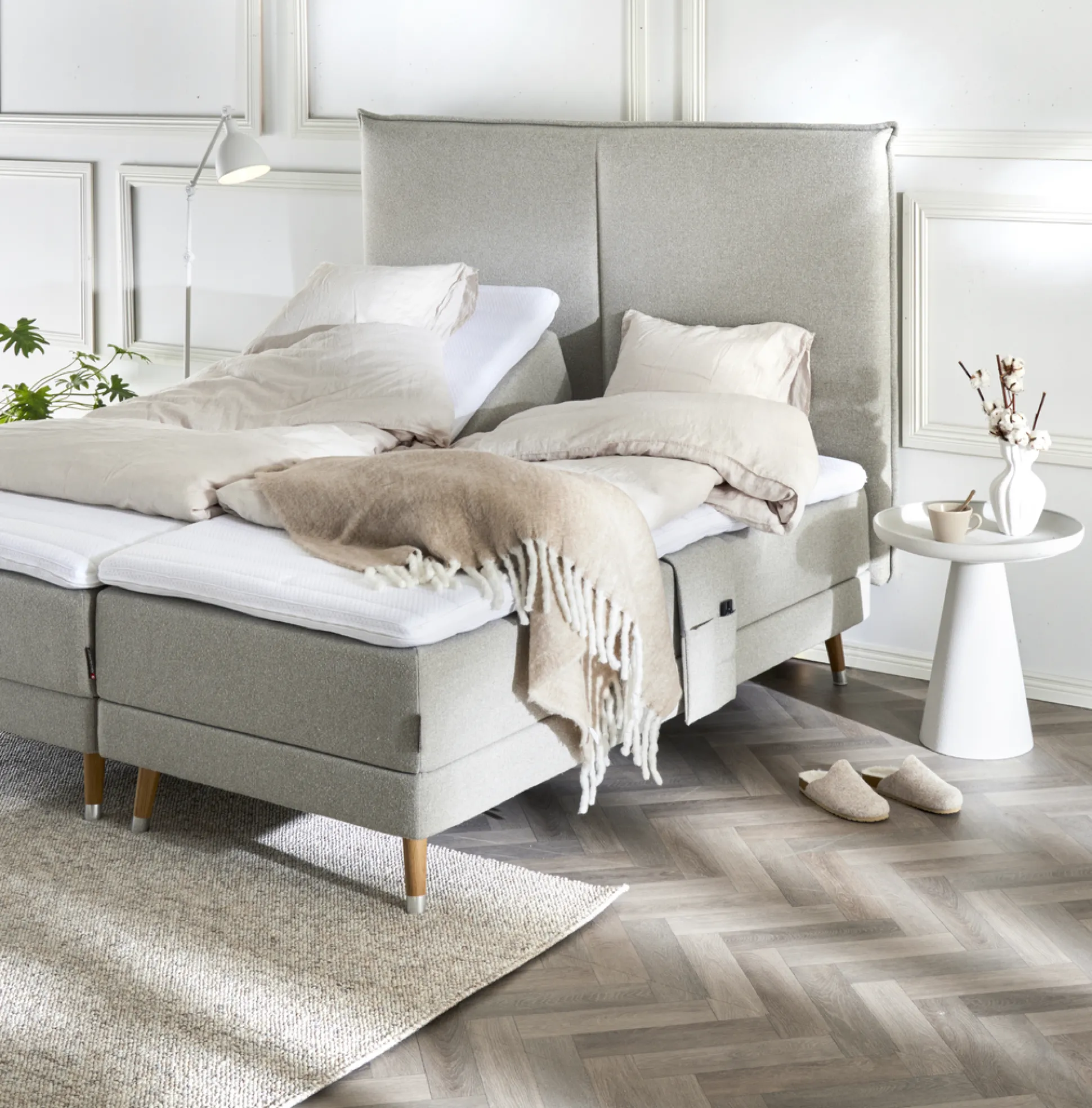 Asko Bonnell Balance (moottorisänky 5-vyöh 180x200cm, medium, beige (sis. 6cm älyvaahto pp + balance pääty))