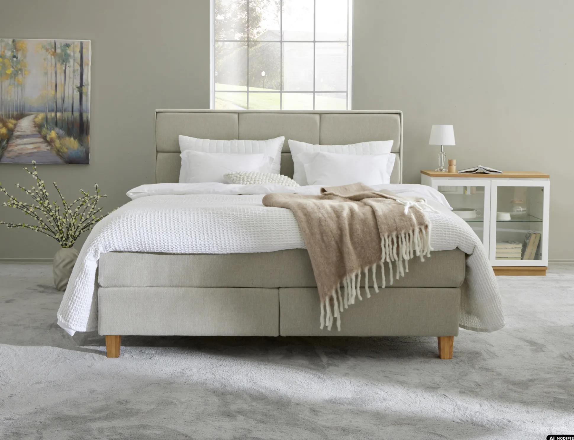 Asko Bonnell Dreamflow (jenkkisänky vyöhyke 160x200cm medium/hard beige (sis. 8cm älyvaahto pp + isoruutu pääty))