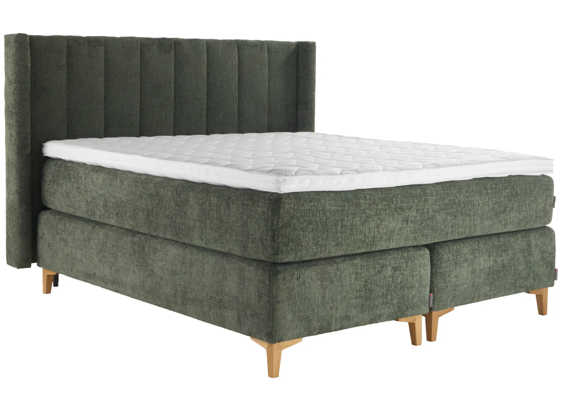 Asko Bonnell Harmony (jenkkisänky 160x200cm hard/hard, Unic 15 tummanvihreä, sis. Supersoft-petauspatja + pääty)