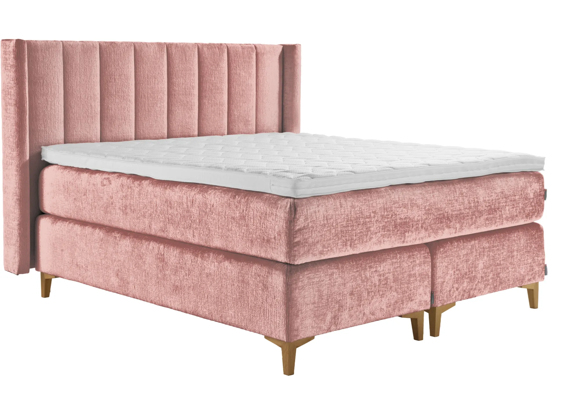 Asko Bonnell Harmony (jenkkisänky 160x200cm hard/hard, Unic 19 roosa, sis. Supersoft-petauspatja + pääty)
