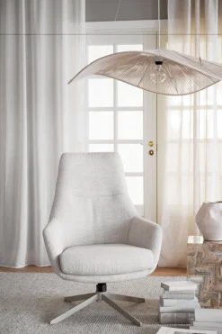 Conroe (lepotuoli vaalea beige kangas/beige metalli pyörivä)