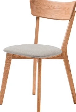 Denny (ruokapöydän tuoli öljytty tammi / beige kangasistuin)