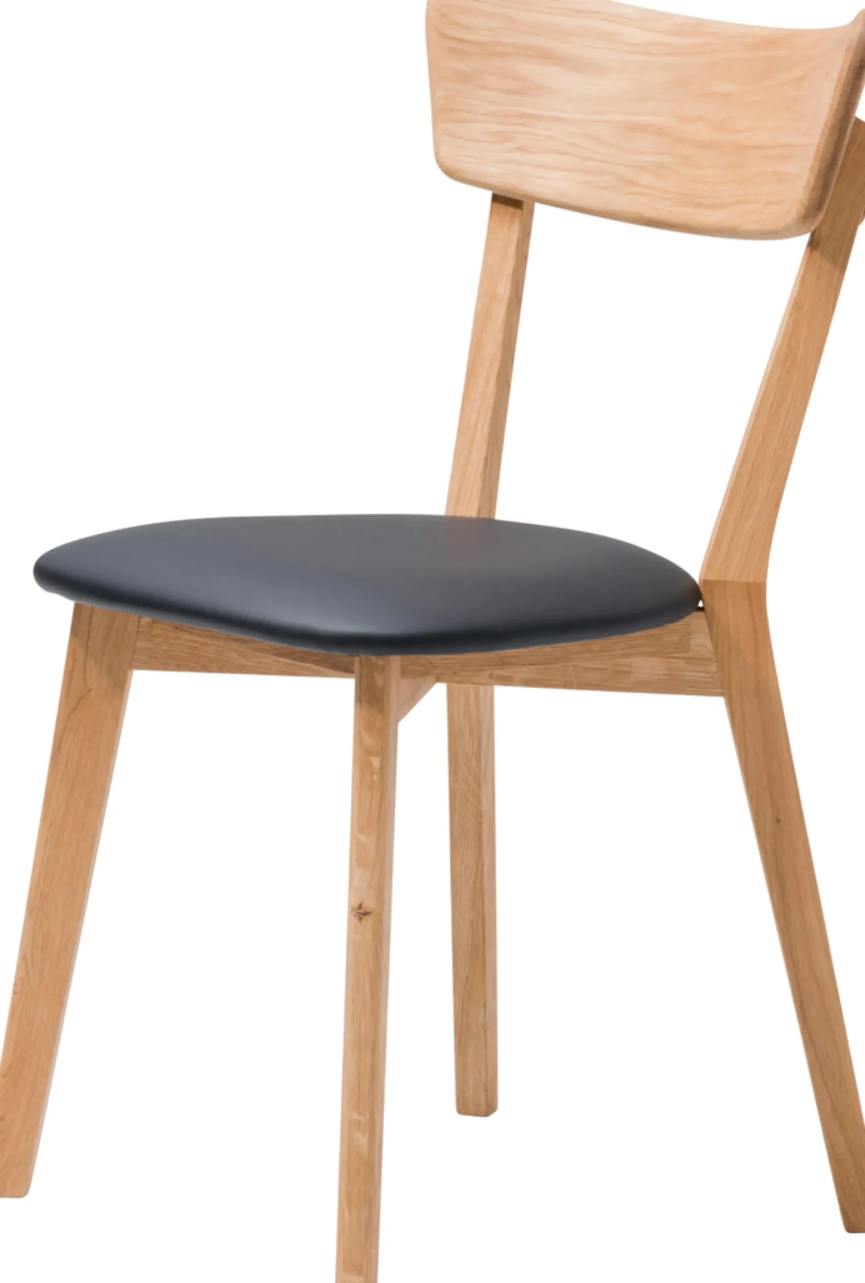 Denny (ruokapöydän tuoli öljytty tammi / musta keinonahkaistuin)