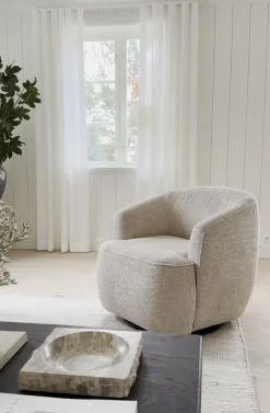 Dermot (lepotuoli, pyörivä+keinuva, vaalea beige kangas anna 2)
