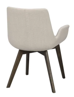 Drimsdale (ruokatuoli käsinojilla beige kangas/ruskea tammi jalat)