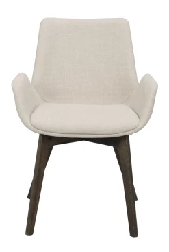 Drimsdale (ruokatuoli käsinojilla beige kangas/ruskea tammi jalat)