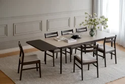 Fairmount (ruokapöytä 220x95 beige hpl/ruskea tammi)