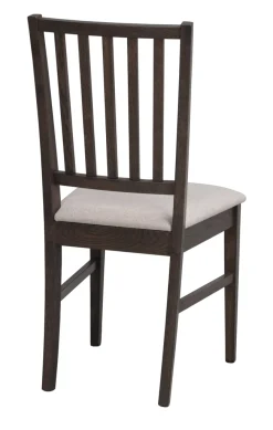Filippa (ruokatuoli tummanruskea tammi/beige kangas istuin)