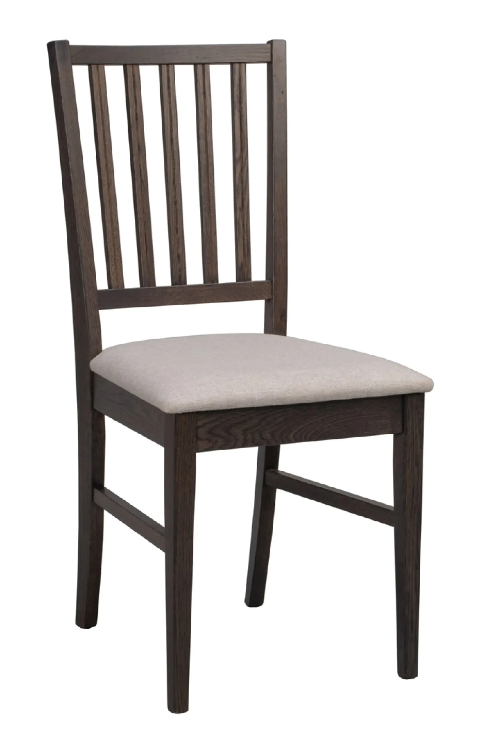 Filippa (ruokatuoli tummanruskea tammi/beige kangas istuin)