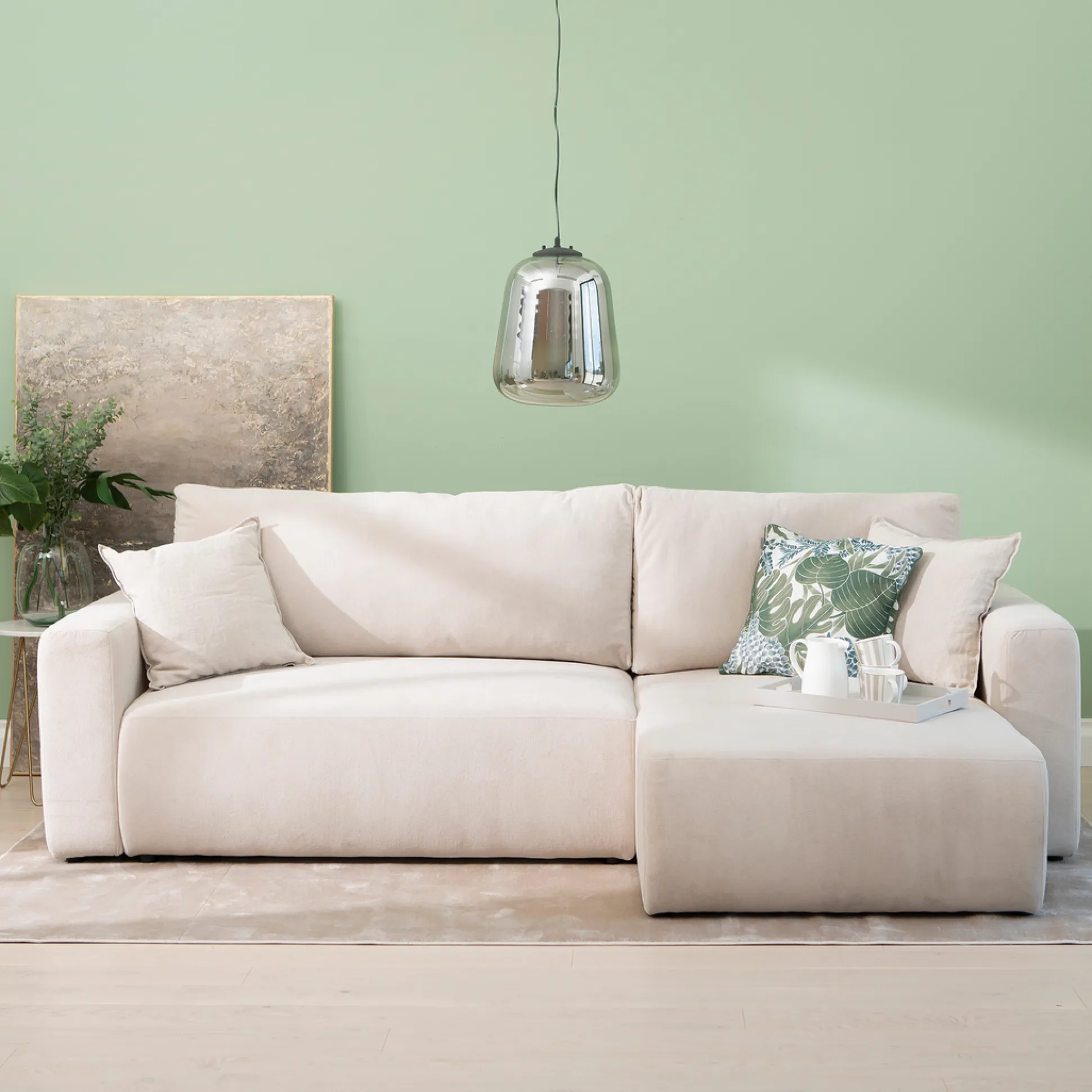 Hals (divaanikulmasohva vuoteella beige)