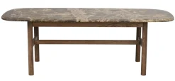 Hammond (sohvapöytä 135x62 ruskea marmori/ruskea tammi)