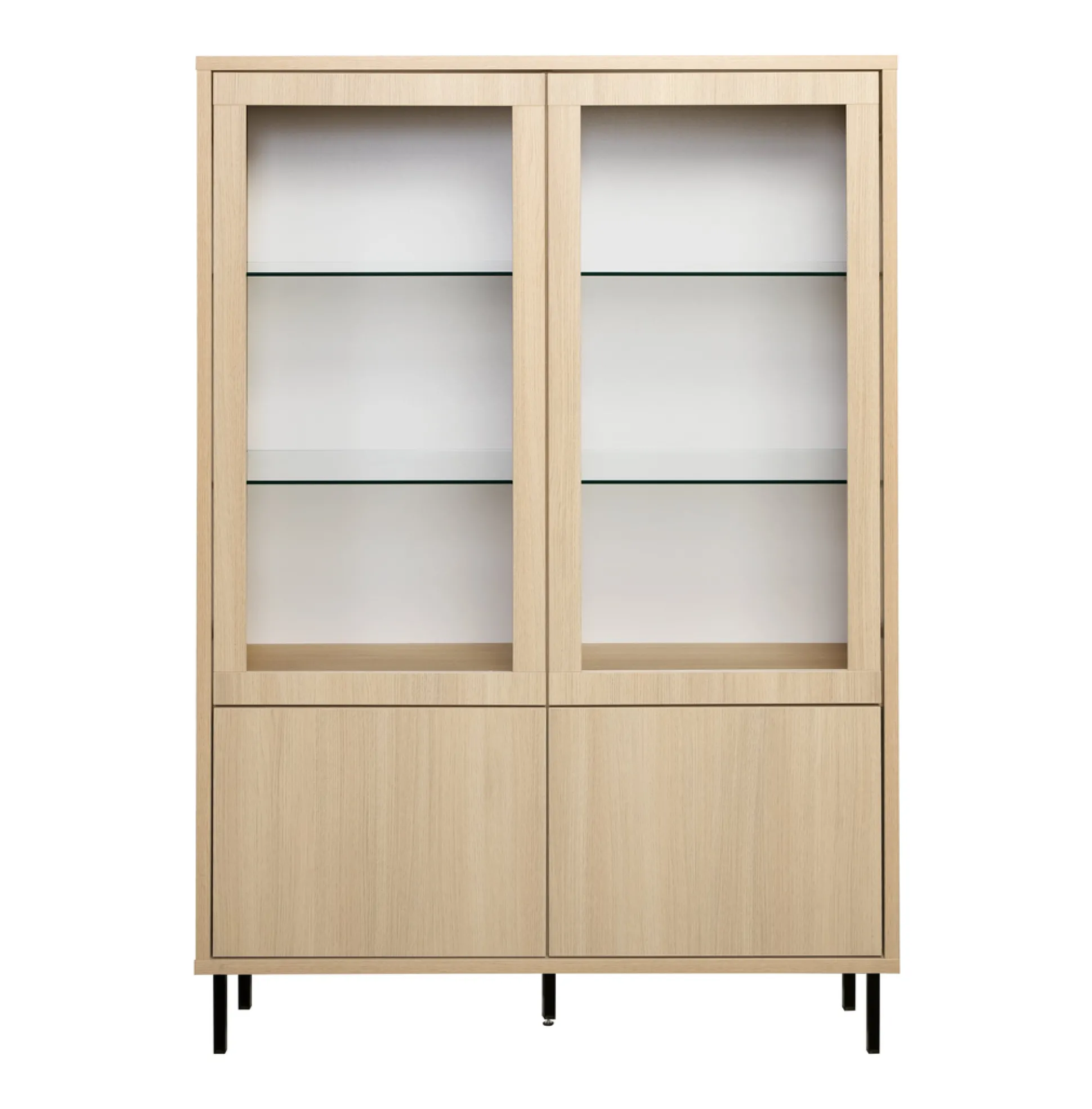 Hilla (107cm vitriini tammi metallijaloilla)