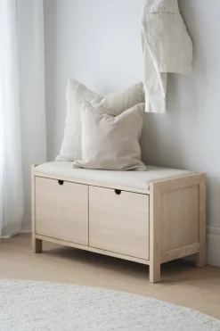 Hillmond (penkki 2ltk 80 lakattu valkokuulto tammi/beige kangas)