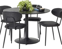 Ibiza & Denise (4-hengen ruokailuryhmä, musta/tummanharmaa, 110cm)