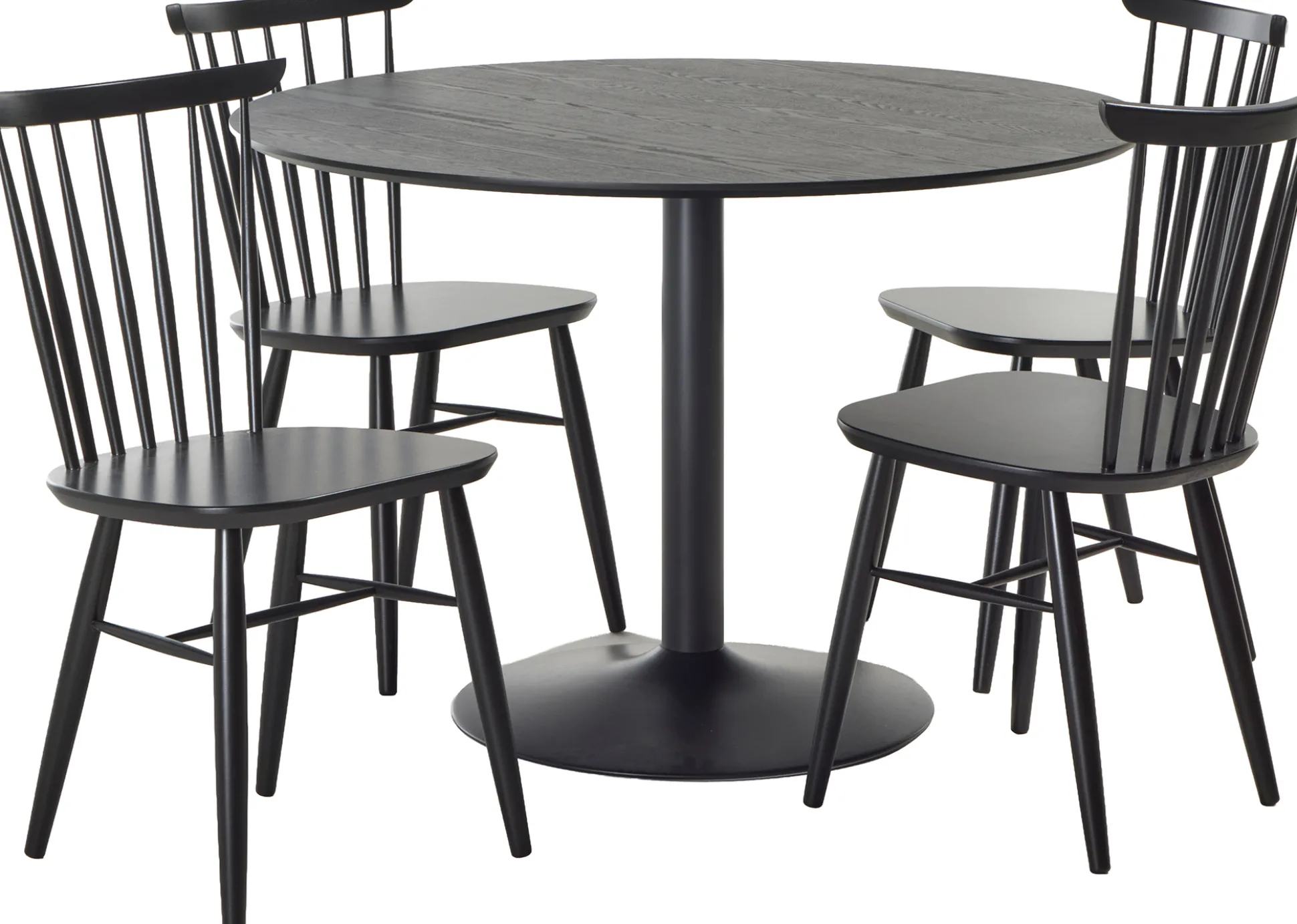 Ibiza & Venla (4-hengen ruokailuryhmä, musta 110cm)