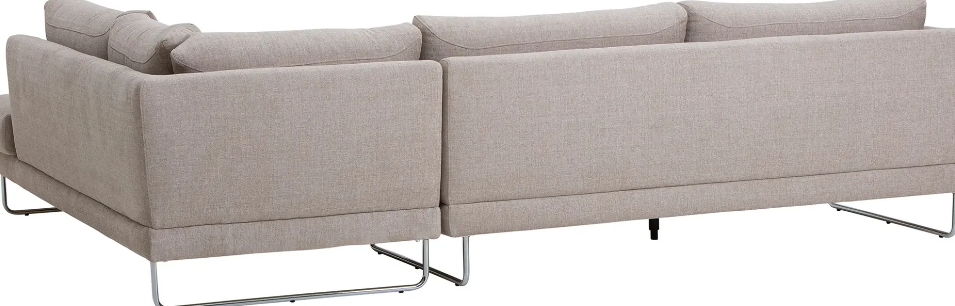 Jackson Soft (avokulmasohva oikea, beige / kromi jalka)