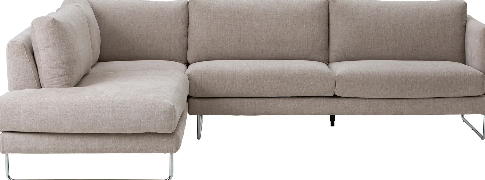 Jackson Soft (avokulmasohva vasen, beige / kromi jalka)