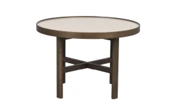 Marsden (sohvapöytä pyöreä 60 beige keramiikka/ruskea tammi)