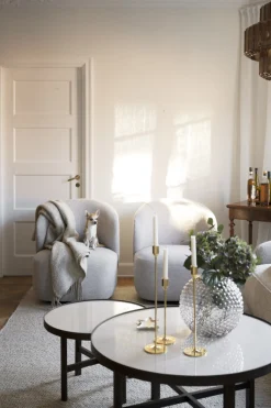 Marsden (sohvapöytä pyöreä 60 beige keramiikka/ruskea tammi)