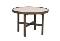 Marsden (sohvapöytä pyöreä 60 beige keramiikka/ruskea tammi)