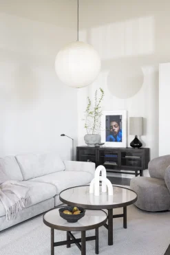 Marsden (sohvapöytä pyöreä 60 beige keramiikka/ruskea tammi)