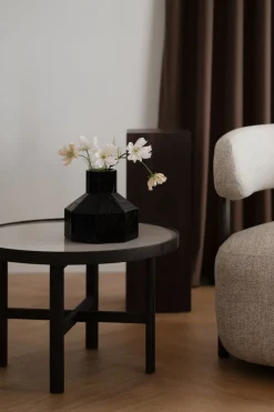 Marsden (sohvapöytä pyöreä 60 beige keramiikka/ruskea tammi)