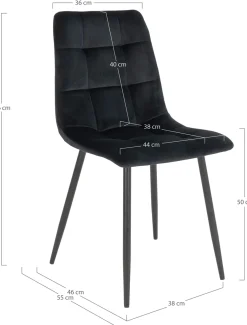 Middelfart (ruokapöydän tuoli musta sametti)