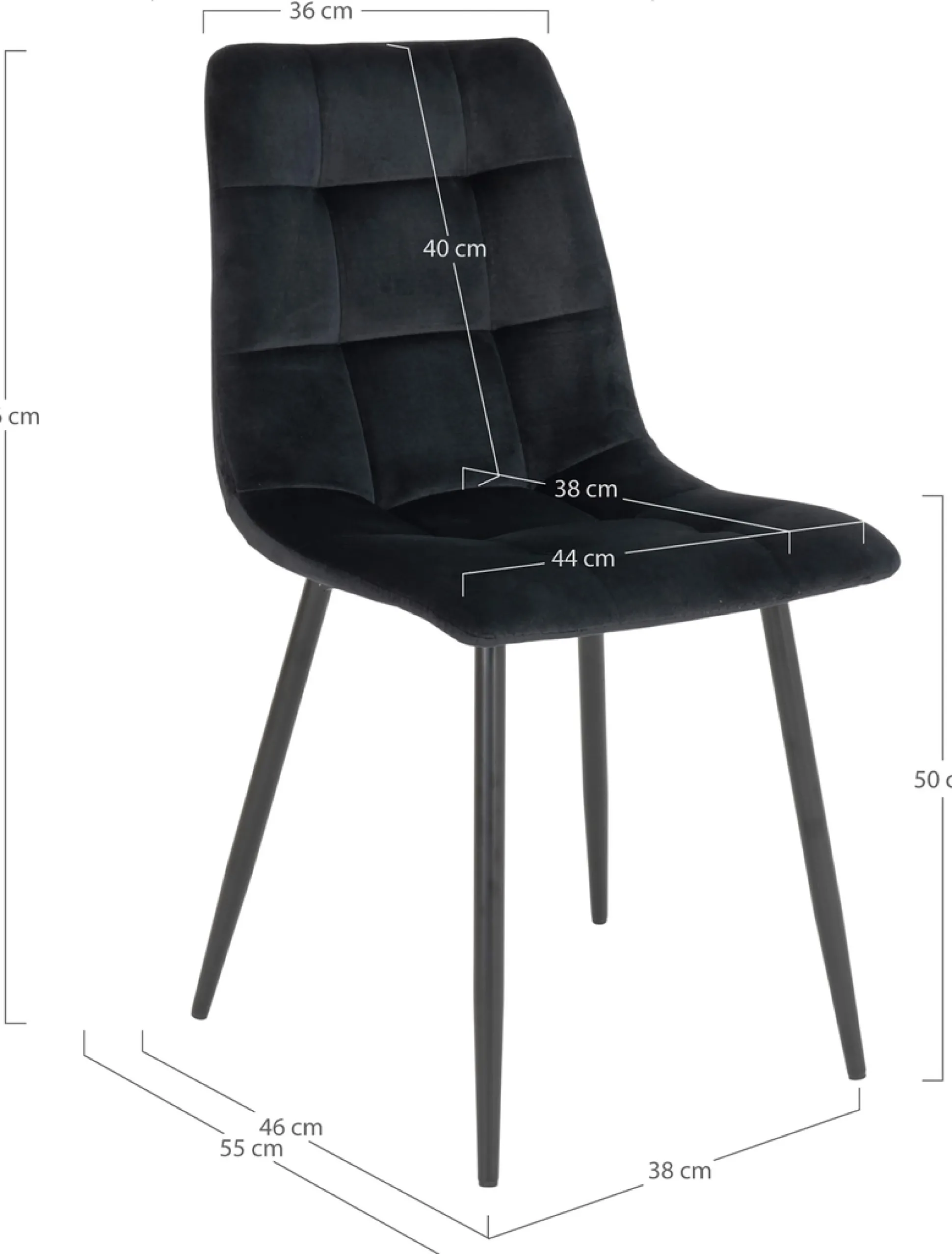 Middelfart (ruokapöydän tuoli musta sametti)