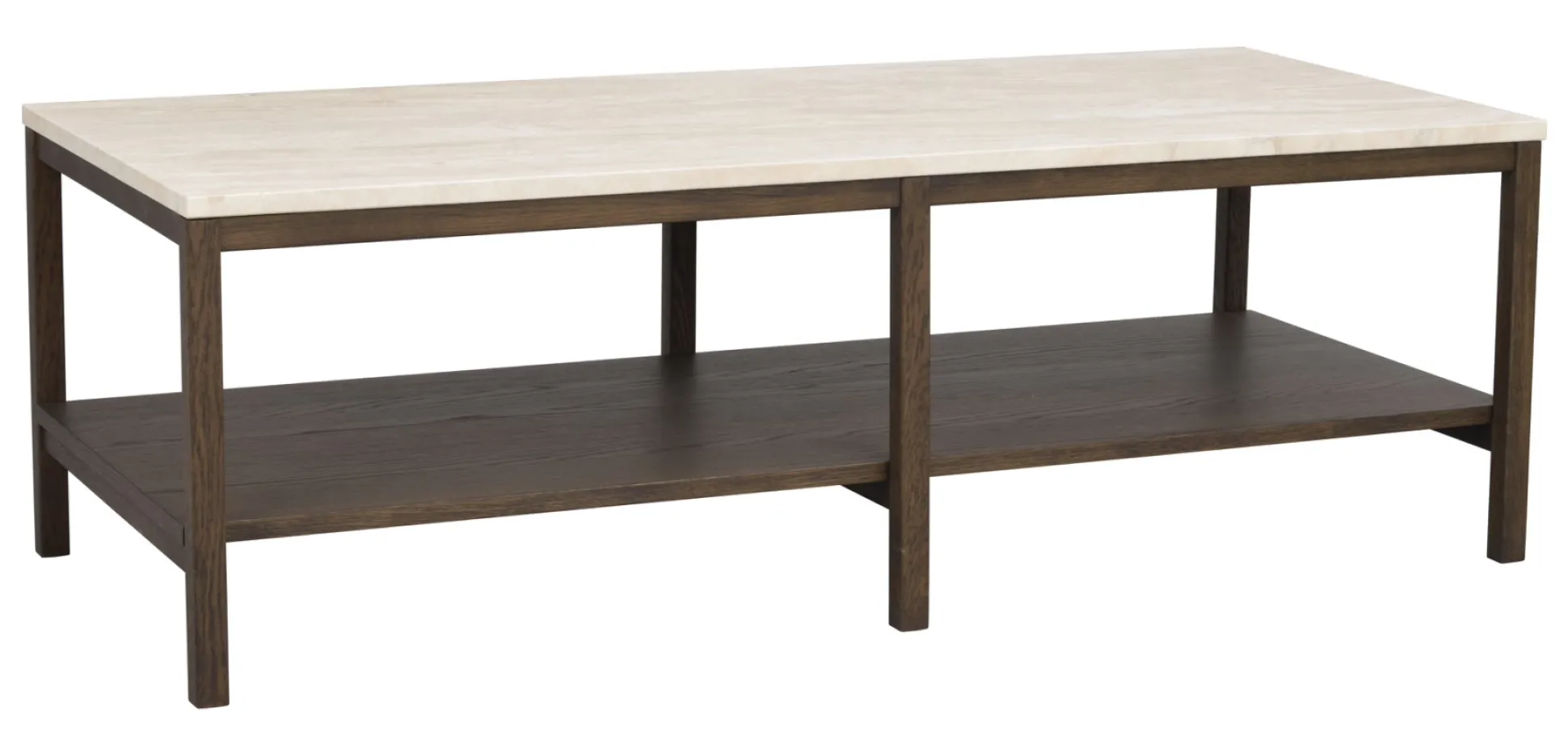 Orwel (sohvapöytä 140x60 beige travertiini/ruskea tammi)