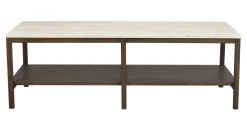 Orwel (sohvapöytä 140x60 beige travertiini/ruskea tammi)