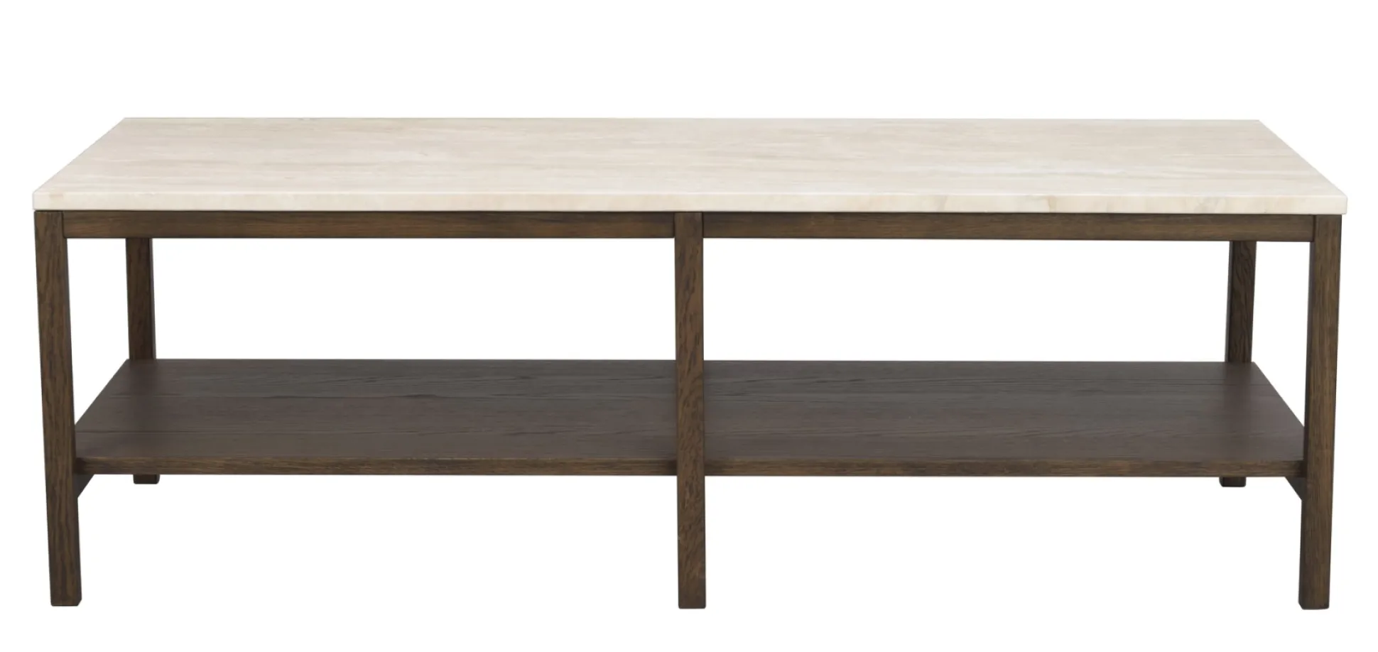 Orwel (sohvapöytä 140x60 beige travertiini/ruskea tammi)
