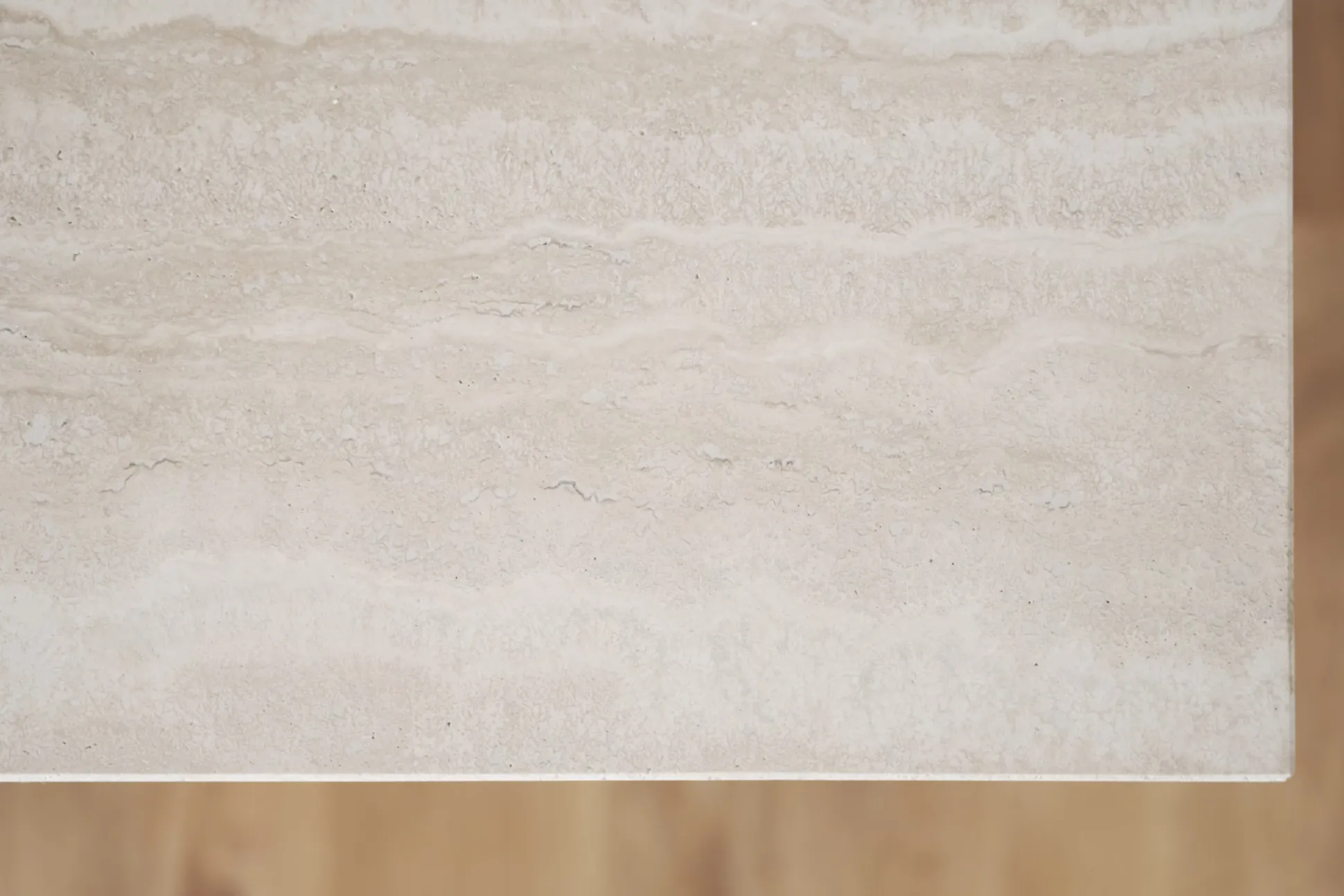 Orwel (sohvapöytä 140x60 beige travertiini/ruskea tammi)