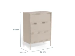 Palmdale (lipasto korkea 80x40x110 cm beige/harmaa)