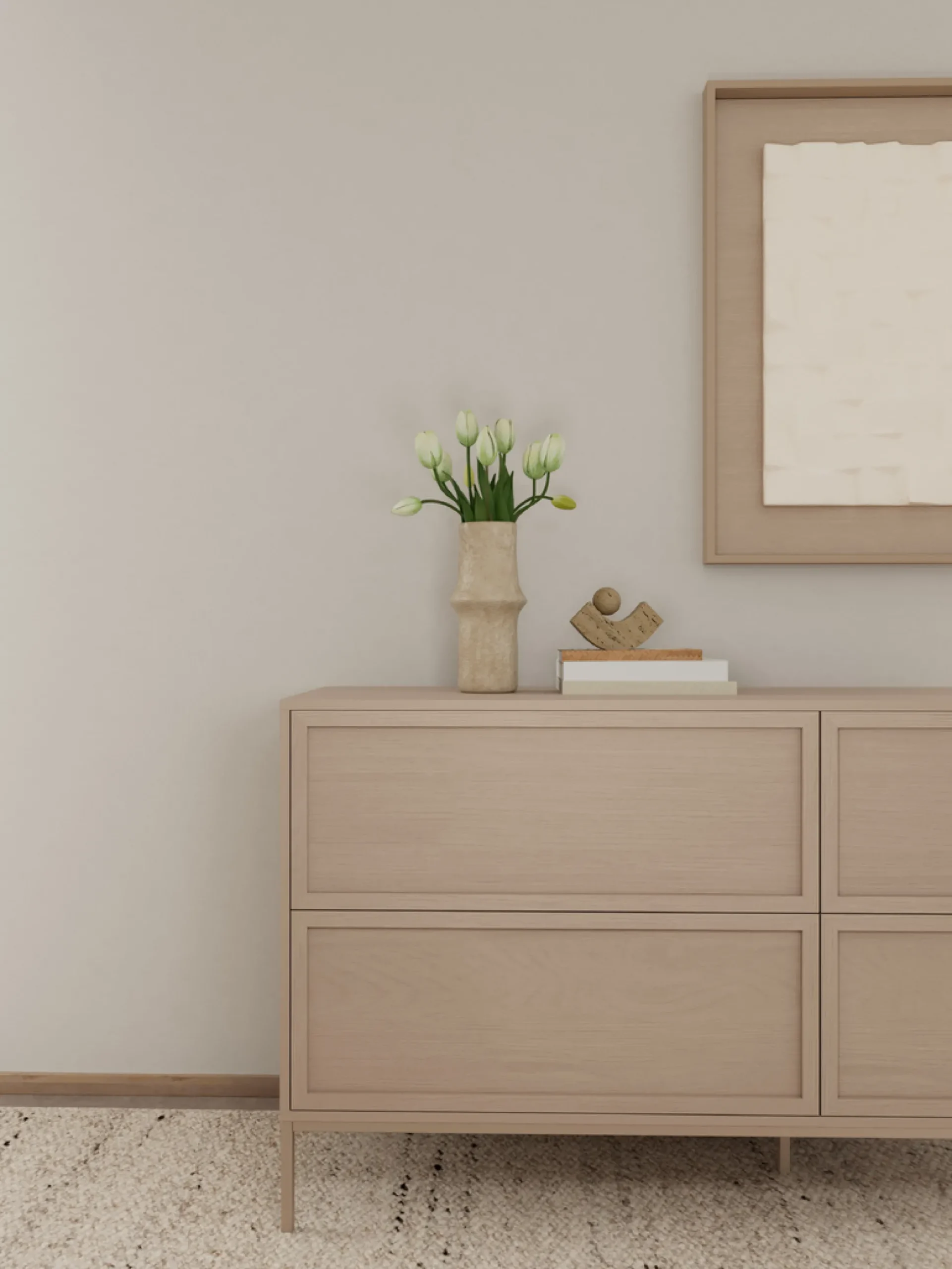 Palmdale (lipasto matala 157x40x80 cm beige/harmaa)