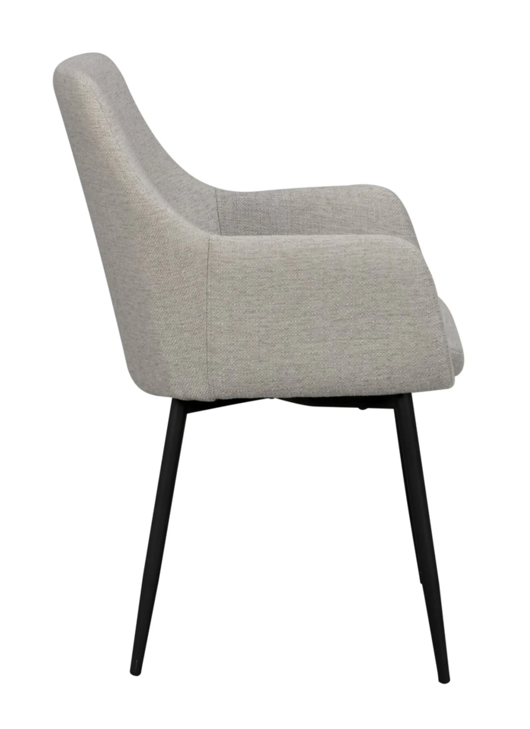 Reily (ruokatuoli käsinojilla beige kangas/musta metalli jalat)