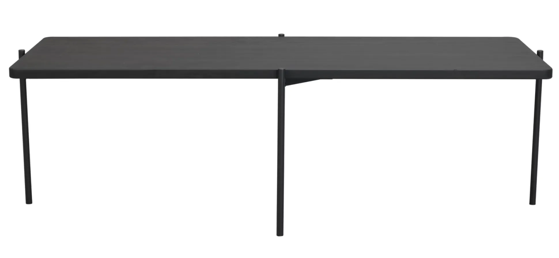Shelton (sohvapöytä 145x60 musta öljytty saarni/musta metalli)
