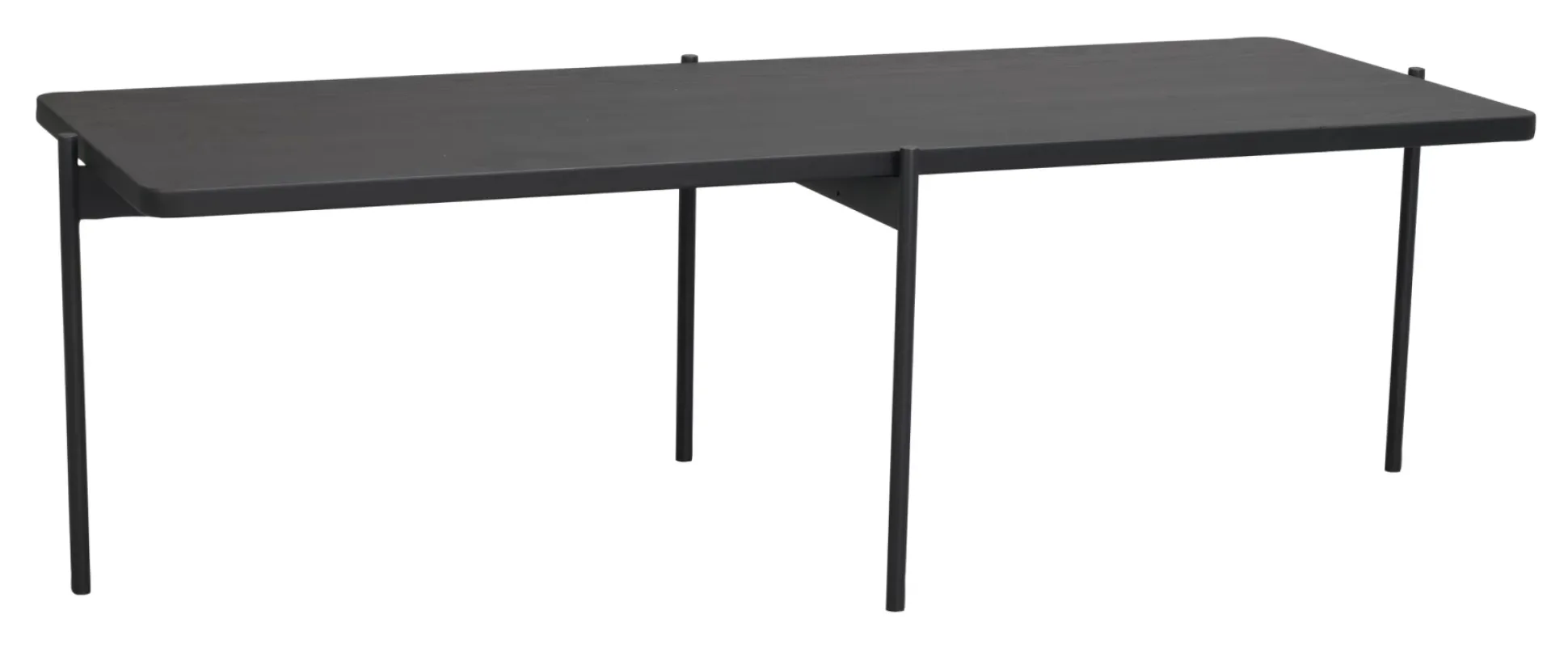 Shelton (sohvapöytä 145x60 musta öljytty saarni/musta metalli)
