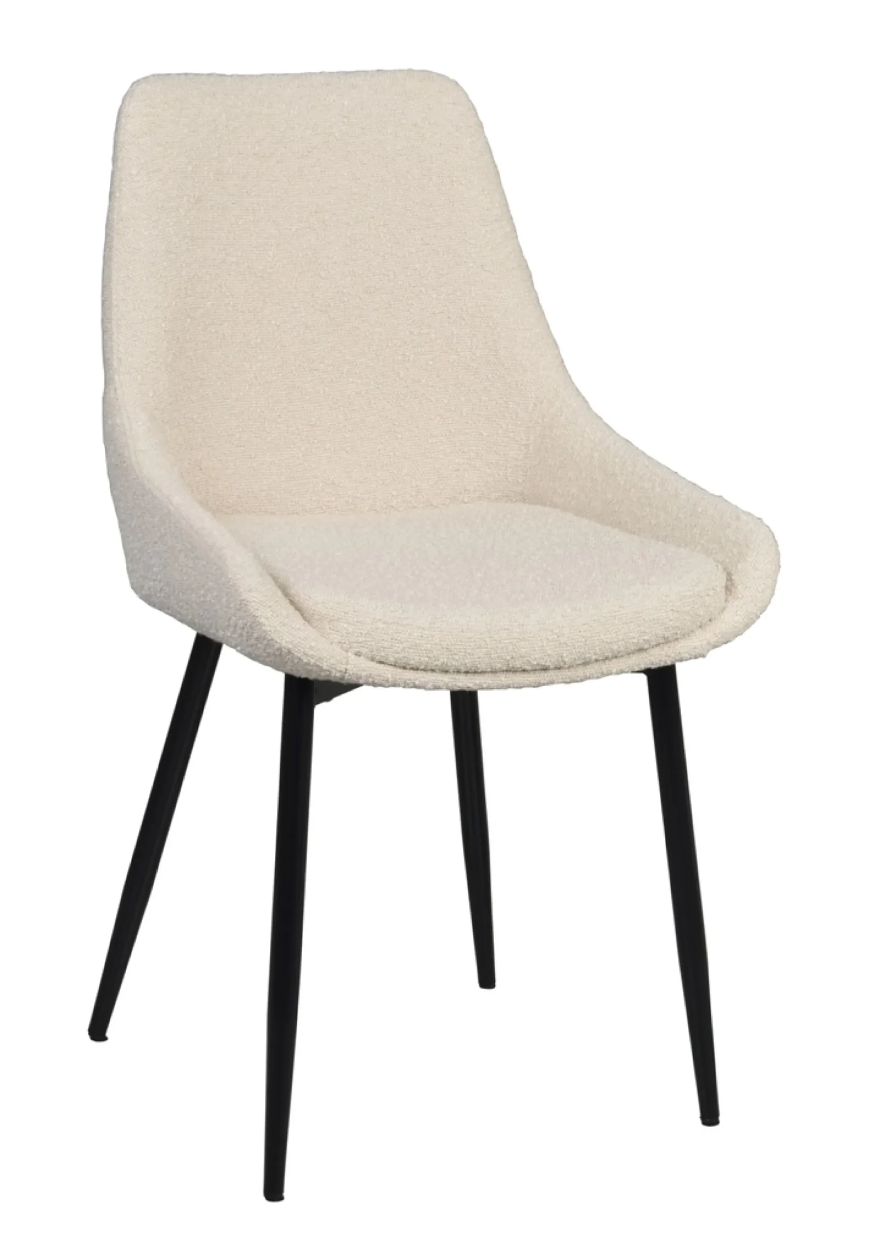 Sierra (ruokatuoli beige boucle kangas/musta metalli jalat)