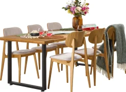 Starburst (6-hengen ruokailuryhmä, beige/tammi 200cm)