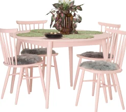 Venla (4-hengen ruokailuryhmä, pinnatuoleilla, roosa 120cm)