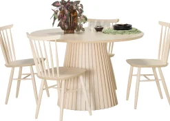 Venla (4-hengen ruokailuryhmä, pinnatuoleilla, valkolakattu 120cm)