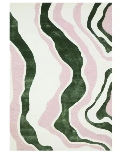 Virta (matto 170x240 cm valkoinen/vihreä)