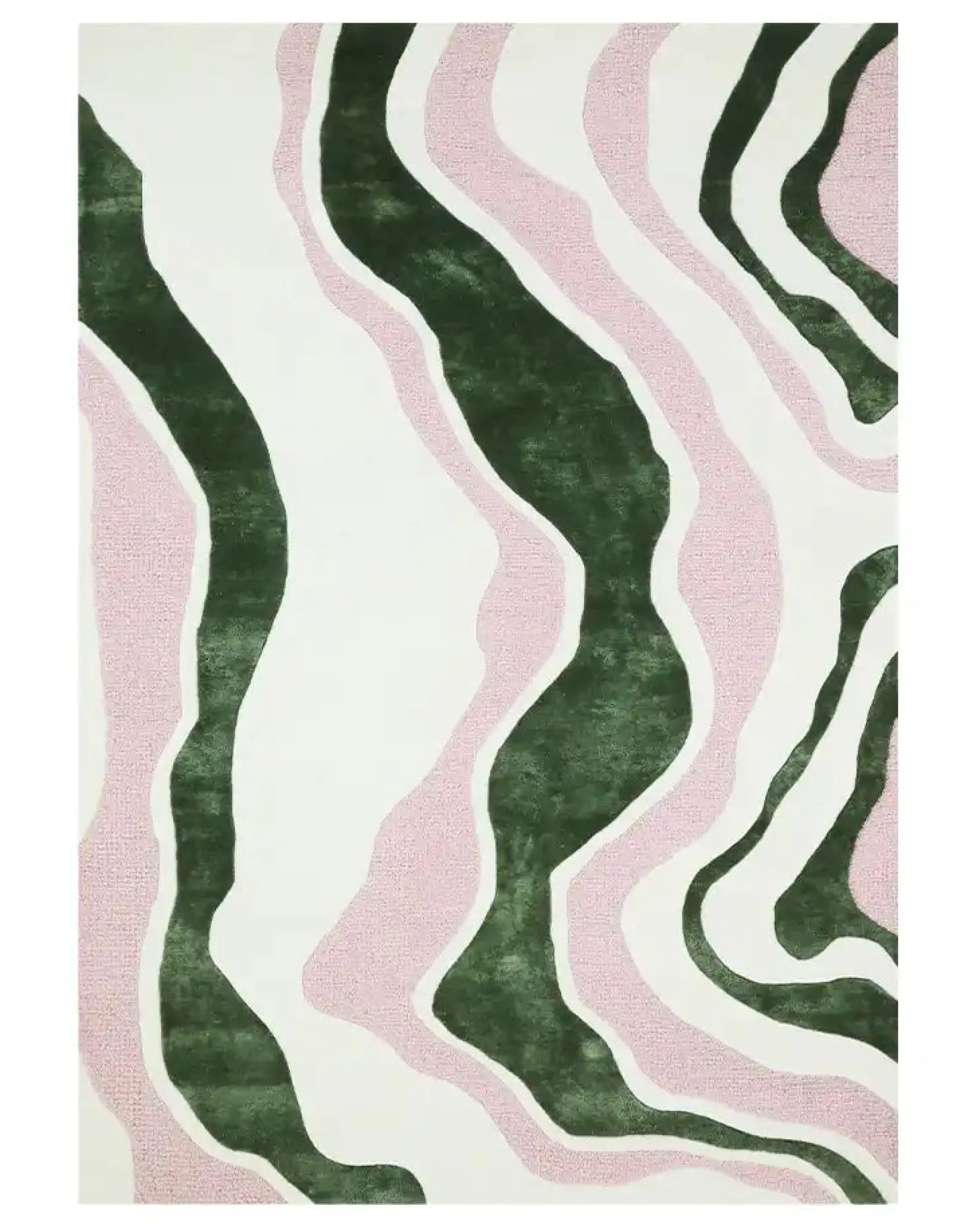 Virta (matto 170x240 cm valkoinen/vihreä)