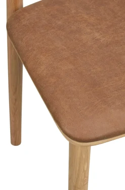 Wolcott (ruokatuoli tammi/ruskea nahka-tekstiili)